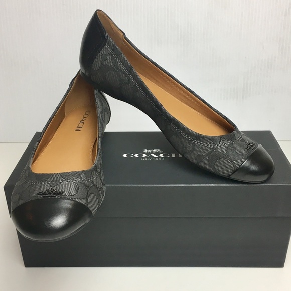 Coach Black Gray Signature Flats 8.5 - Picture 2 of 7